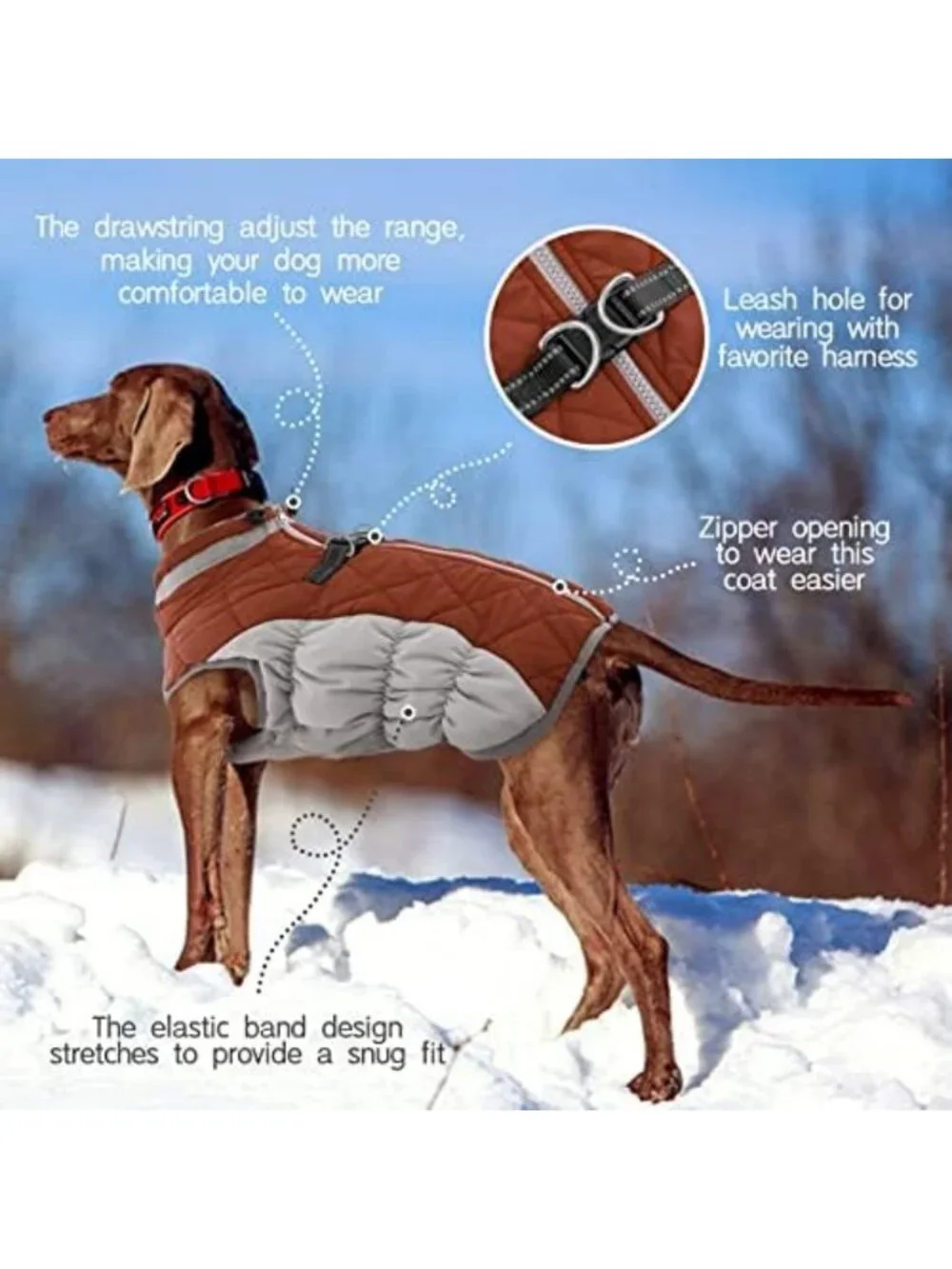 Cozy Fleece Dog Coat for Large Dogs - Warm Winter Jacket with Harness Attachment